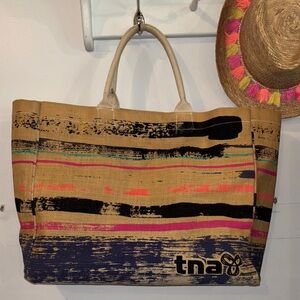 TNA Artistic Striped Canvas Tote